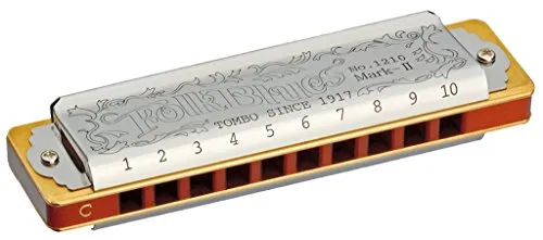 Tombo 797324 Mundharmonika Folk Blues MKII, Major Diatonic, 10 Kanzellen, E-Dur