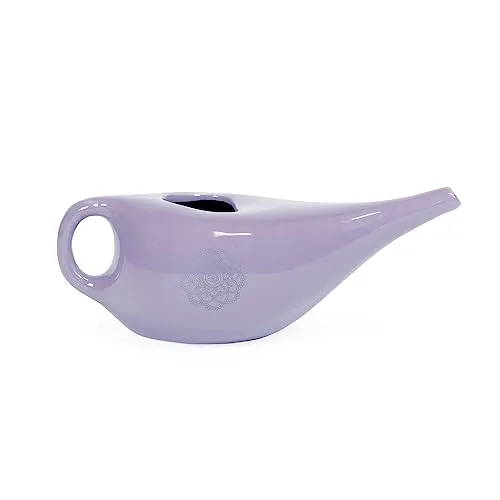 Bodhi NETI POT Nasenspülkännchen – Keramik mit Mandala - Ayurvedatherapie: Handgefertigtes Keramik Kännchen mit goldenem Mandala, ideal zur Linderung bei Erkältungen und zur Vorbeugung von Atemwegserkrankungen.