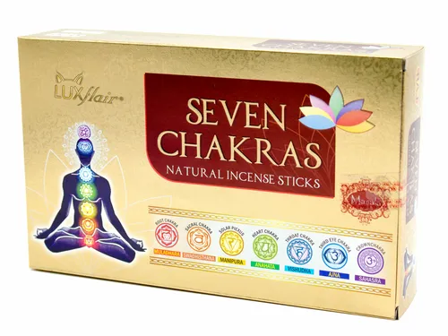 Premium Masala Räucherstäbchen Set - 7 Chakren für Meditation/Yoga, Geschenkset