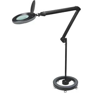 Lumeno LED Lupenleuchte 7215SW - Haushaltswaren: Hochwertige Lupenlampe mit 127 mm Echtglaslinse, ideal für Kosmetik und Bastelarbeiten, bietet klare Vergrößerung und gleichmäßige Ausleuchtung mit 60 LEDs.