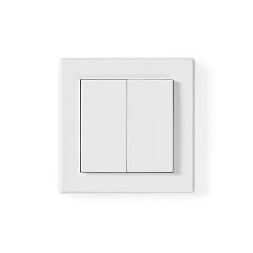 Nedis RF Smart Light Switch | Doppelschalter - Weiß - Kabelloser Lichtschalter mit 433,92 MHz, ideal für eine einfache Steuerung Ihrer Beleuchtung. Flexibel einsetzbar und modern im Design.