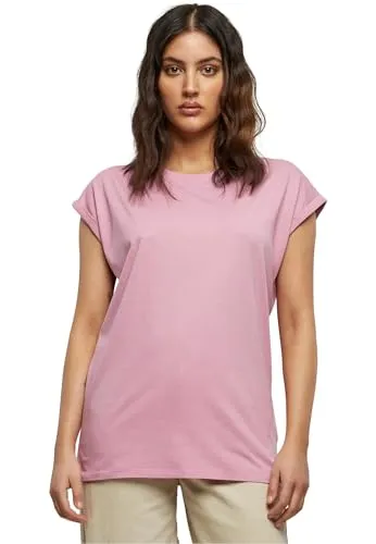 Urban Classics Damen T-Shirt Ladies Extended Shoulder Tee, T-Shirt mit überschnittenen Schultern, aus Baumwolle, erhältlich in vielen Farben, Coolpink, XS