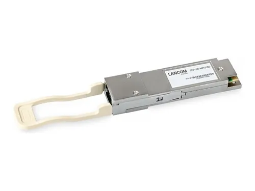 Lancom QSFP28-Verstärkermodul - 100GbE - 100GBase-SR4 - Transceiver für Hochgeschwindigkeitsnetzwerke, ideal für 100G-Verbindungen bis zu 100 m mit MPO-12 Multimode-Technologie und 850 nm Wellenlänge.