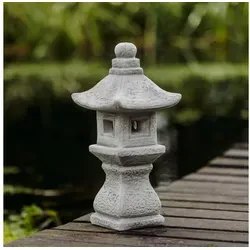 Gartenfigur Japanische Tachi-Gata Steinlaterne, H. 37 cm in grau von gartendekoparadies