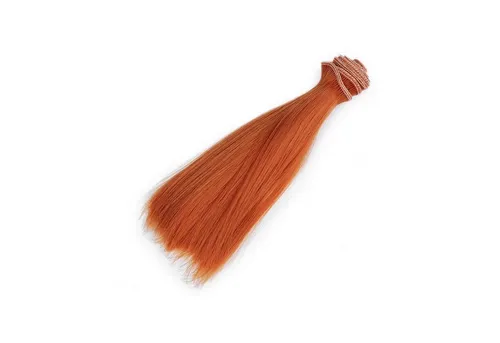 maDDma Puppen Accessoires-Set Puppenhaar gelockt o. glatt 15-20cm 1m Kunsthaar für Amigurumi, (Einzeln), kupfer glatt- 15cm