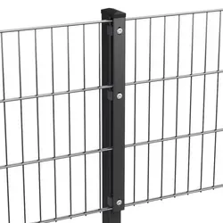 Doppelstabmattenzaun Komplettset mit Pfosten und Schrauben