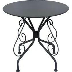 GUERMANTES Gartentisch aus Metall im Schmiedeeisen-Stil in silber von Vente-unique