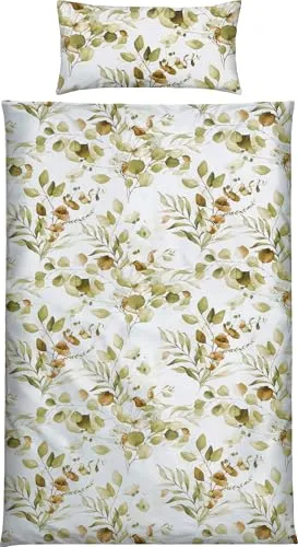 REDBEST Bettwäsche Single-Jersey grün Größe 1x 155x220 cm + 1x 40x80 cm