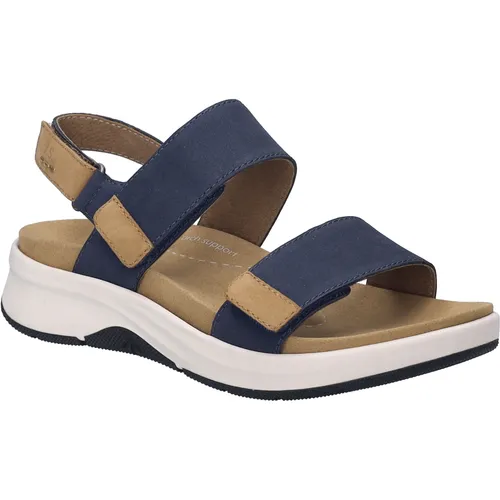 Josef Seibel Damen Sandaletten Estelle 04 - Bequeme Freizeitschuhe für den Sommer - Wanderschuhe mit Wechselfußbett und T-Spange, aus hochwertigem Nubukleder, ideal für normale Fußbreiten, perfekt für entspannte Sommertage.