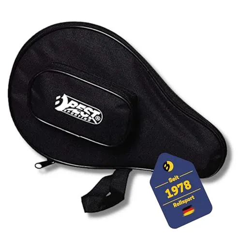 Best Sporting Tischtennisschläger Hülle schwarz mit Ballfach - Tischtennisschläger Tasche für 1 Schläger und 3 Tischtennisbälle - Hülle Tischtennisschläger mit praktischer Trageschlaufe, 23201, blau, Einheitsgröße