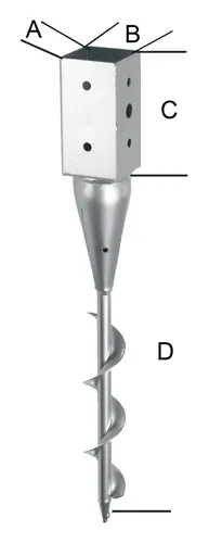 E-NORMpro Einschraubbodenhülse feuerverzinkt 71 x 650 mm