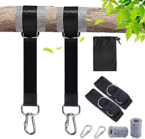 Hedallo Schaukel Befestigung - Hochsichere Aufhängung für Hängematten und Hängesessel - Befestigungsmaterial für Hängematten & Schwebesessel mit einzigartigem Baumschutz, der Sicherheit und Baumschutz vereint. Ideal für Camping, Wandern und Picknicken.