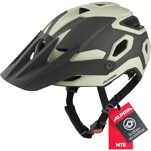 Alpina Rootage Fahrradhelm mojave-sand matt - Gr. 52-57cm - Fahrradhelm für Enduro-Fahrer, mit Carbon für hohe Sicherheit und optimale Belüftung dank großer Lüftungsöffnungen.