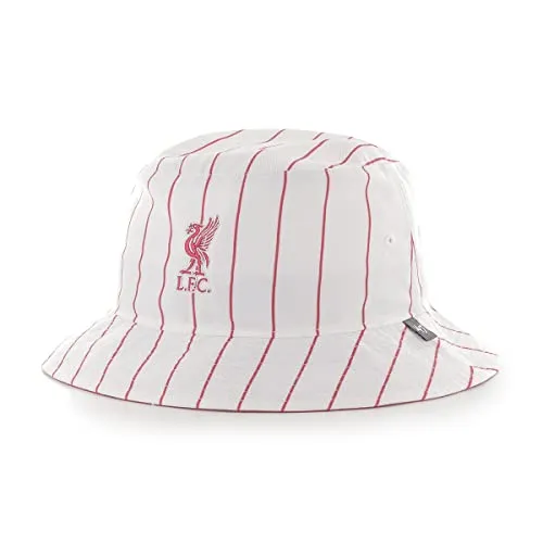 Liverpool FC Hut Bucket Fischerhut Cap weiß Pinstripe Mütze von '47