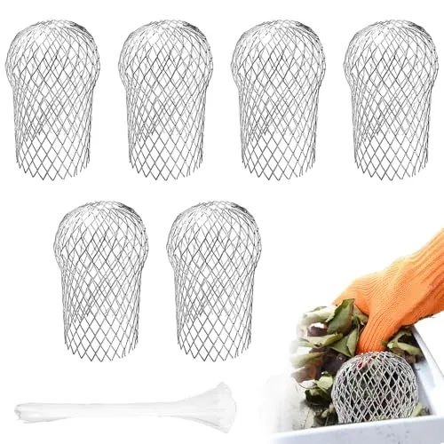 Dachrinnen Laubschutz, 6 Stück Aluminium Laubfangkorb Erweiterbarer Fallrohrschutz Laubschutz Dachrinne Dachrinnenschutz Fallrohrfilter für Fallrohre mit 3–15 cm Durchmesser