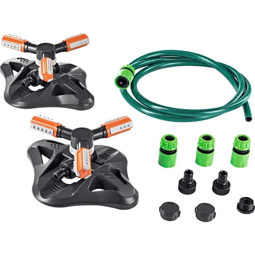 Gartensprinkler 2er-Set Rasensprenger Garten Bewässerung Sprinkler Regner 150 m²