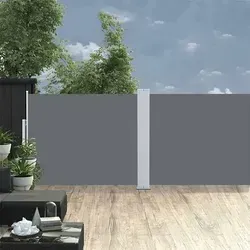vidaXL Ausziehbare Seitenmarkise 140x1200 cm Anthrazit - Stilvoller Sichtschutz - Markisen: Schaffen Sie Privatsphäre und Schutz vor Sonne und Wind mit dieser UV-beständigen, wasserfesten Seitenmarkise. Ideal für Terrasse oder Balkon.