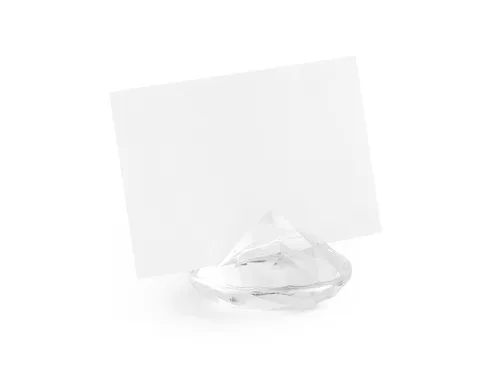 partydeco Tischkartenhalter, Kunststoff, Tischkartenhalter Diamant Acryl 40x23mm 10 Stück