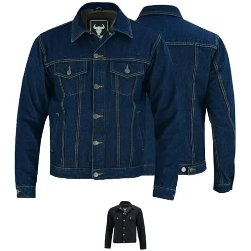 BULLDT Herren Motorradjacke mit Protektoren - 3XL - Schutzjacke aus strapazierfähigem Jeansstoff mit 100% Aramidfutter, ausgestattet mit CE-zertifizierten Protektoren für optimalen Schutz beim Motorradfahren.