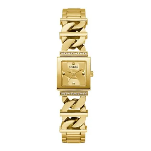 GUESS GW0603L2 Damenuhr - Elegante Armbanduhr für Damen mit goldfarbenem Gehäuse und champagnerfarbenem Zifferblatt, ideal für stilbewusste Frauen.