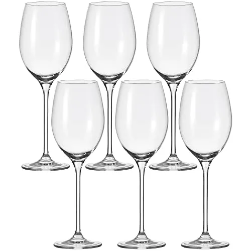 Leonardo Cheers Weißwein-Gläser 6er Set - Weißweingläser Set, spülmaschinenfest und mit Schutzschild gegen Glaskorrosion für dauerhaften Glanz. Ideal für die perfekte Aroma-Entfaltung von Chardonnay und Grauburgunder.