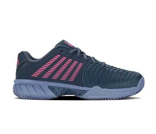 K-Swiss Performance Express Light 3 Clay/Sandplatz Damen Tennisschuh - Tennisschuh mit HB-Sohle für optimalen Grip auf Asche- und Kunstrasenplätzen, modernes Design in orionblau/rosa, ideal für ambitionierte Spielerinnen.