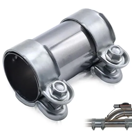 UESDU Auspuffschelle, Ø 55mm x 125 mm Rohrverbinder Edelstahl Doppelschelle Universal Verbinder Rohrverbinder Auspuff für Auspuffrohr mit 55 mm Durchmesser