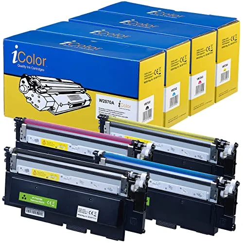 iColor Color Laser MFP 178nw, FÜR HP: Kompatibler Toner W2070A bis W2073A (für hp 117 bk, c, m, y) (Color Laser MFP 179fwg, Austausch-Toner-Kassetten, Druckerpatrone)