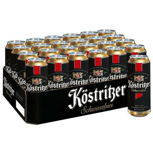 Köstritzer Schwarzbier 0,5L Dose - Original Einweg Pfand 24er - Hochwertiges Schwarzbier mit 4,8% Alkoholgehalt, perfekt für gesellige Abende. Genießen Sie den vollmundigen Geschmack aus Deutschland!