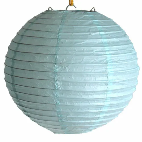 505, Lampion 1 Stk Papier hell blau rund ca 20 cm Ø China Lampe Laterne