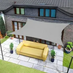 Sonnensegel Quadrat Wasserdicht 95Prozent UV Schutz Garten 2x2 Grau