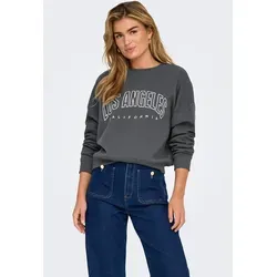 ONLY Onlsweat L/S Crew Oversize State SWT - Sweatshirt für Damen, locker geschnitten mit stylischem Print und gerippten Ärmelbündchen für einen lässigen Look.