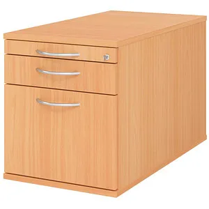 Hammerbacher Rollcontainer 80cm mit 1 Schub - Büroschrank mit 1 Schublade, aus Buche gefertigt, bietet hohe Stabilität und eine zentrale Verriegelung für mehr Sicherheit. Ideal für Ordnung im Büro.