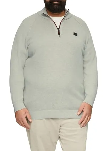 Stylischer Herren Pullover mit Stehkragen - Herren Pullover mit Reißverschluss und Logo-Detail, ideal für lässige Outfits und komfortable Passform im Regular Fit.