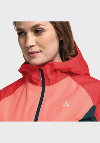 Schöffel Damen Jacket Wamberg L, winddichte Outdoorjacke - Funktionsjacke für Outdoor-Aktivitäten, atmungsaktiv und wasserdicht mit 10.000 mm Wassersäule und verstellbarer Kapuze für optimalen Wetterschutz.