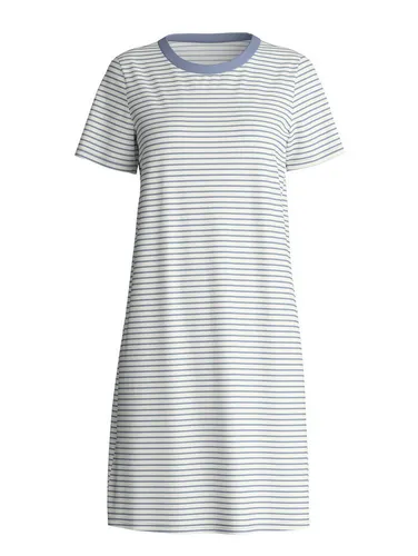 CALIDA Nachthemd Marine Dreams Damen – Weich und Pflegeleicht in Blau (L) - Hochwertiges Nachthemd aus 100% Baumwolle mit lockerer Passform. Ideal für entspannte Nächte, pflegeleicht und formbeständig. Länge 95 cm, Rundhalsausschnitt, Kurzarm.