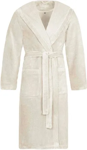 Vossen Unisex-Bademantel Lynn, Langform - Bademäntel aus weichem Wirkvelours mit Kapuze und Gürtel, ideal für entspannte Stunden zu Hause. Pflegeleicht und trocknergeeignet.