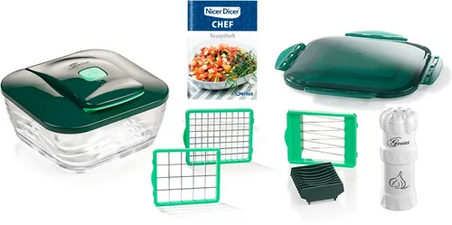 Genius Zerkleinerer Nicer Dicer Chef inkl. Knoblauch-Schneider G5, Set 10-tlg., ermöglichen eine Arbeitserleichterung durch kinderleichte Anwendung