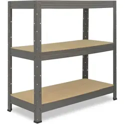 shelfplaza Schwerlastregal PROFI 90x80x60cm - Schwerlastregal mit 3 Böden, hohe Tragkraft von 200 kg pro Boden und herausragende Stabilität durch Dreipunktaufhängung, ideal für Werkstatt und Lager.