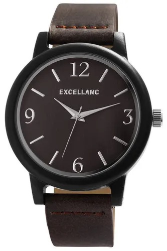 Excellanc Quarzuhr EX0582, Herrenuhr Lederimitat