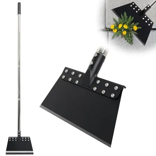 CKLT Gartenreinigungsschaufel 165.1 cm Multifunktions-Schaufel mit Federstahlklinge Bodenschaber Langer Verstellbarer Griff Schwerlast Schneeschaufel Eiskratzer Flache Schaufel für Unkraut Rasenkante