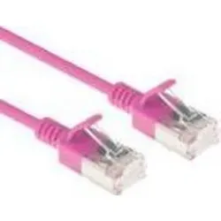 ACT Pink 1 Meter U/FTP CAT6A Patchkabel in pink von ACT