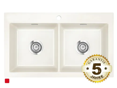 Systemceram Mera Twin Magnolie Keramikspüle von systemceram