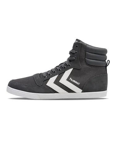 hummel Unisex Slimmer Stadil High Top - Castle Rock White, 42 EU - Herren-Sneaker aus echtem Wildleder und Canvas, mit Gummi-Außensohle für optimalen Halt und Komfort.