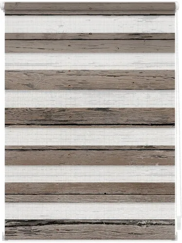 Doppelrollo Duo Rollo Motiv Bretter-Vintage, LICHTBLICK ORIGINAL - Doppelrollos für stilvollen Sichtschutz mit fotorealistischem Vintage-Motiv, einfach ohne Bohren zu montieren – ideal für Mietwohnungen!