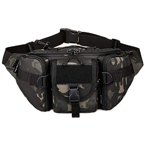 Tactical Waist Pack tragbar Fanny Pack Outdoor Army Hüfttasche Military Taille Pack für Radfahren Camping Wandern (Nacht Tarnung)