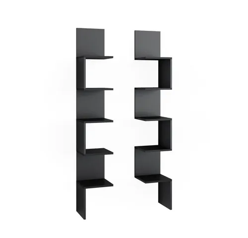 Vicco Eckregal Paolo 2er Set, Schwarz in schwarz von Vicco