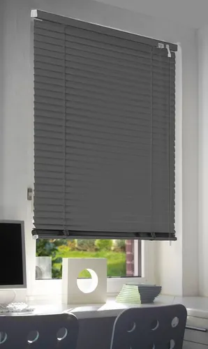 Kutti Jalousie 'Sammy', freihängend, Aluminium, grau, 50cm x 175cm - Die freihängende Aluminium Jalousie 'Sammy' bietet optimalen Sicht- und Lichtschutz für Büro und Wohnräume. Mit stufenlos verstellbaren Lamellen gestalten Sie Ihr Licht individuell und sorgen für ein harmonisches Raumklima.