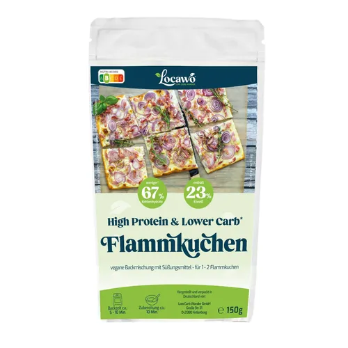 Locawo High Protein & Low Carb* Flammkuchen Boden | Basis | Backmischung 150g