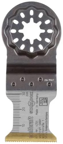 Wolfcraft 4251000 Tauchsägeblatt 32mm - Zubehör für Elektrowerkzeug: Hochwertiges HM-Tauchsägeblatt mit TiN-Beschichtung für längere Standzeit, ideal für präzise Ablängarbeiten und Tauchschnitte in Edelstahl und Aluminium.